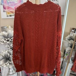 Elegant Rust Cowl Neck Sweater